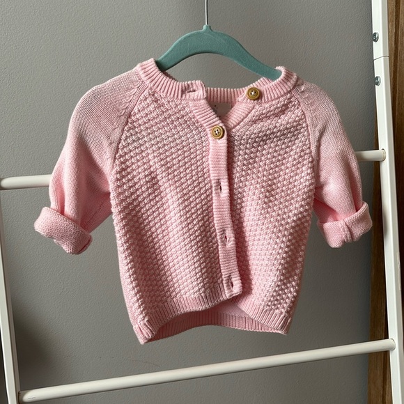 Cloud Island Pink Cardigan Sweater size 0-3 months - Picture 2 of 3